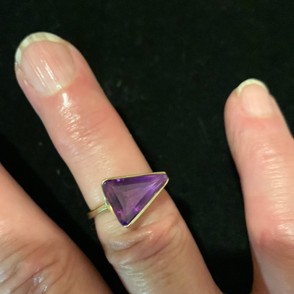 Unique Kimberly Amethyst Ring Solid Gold - image 1